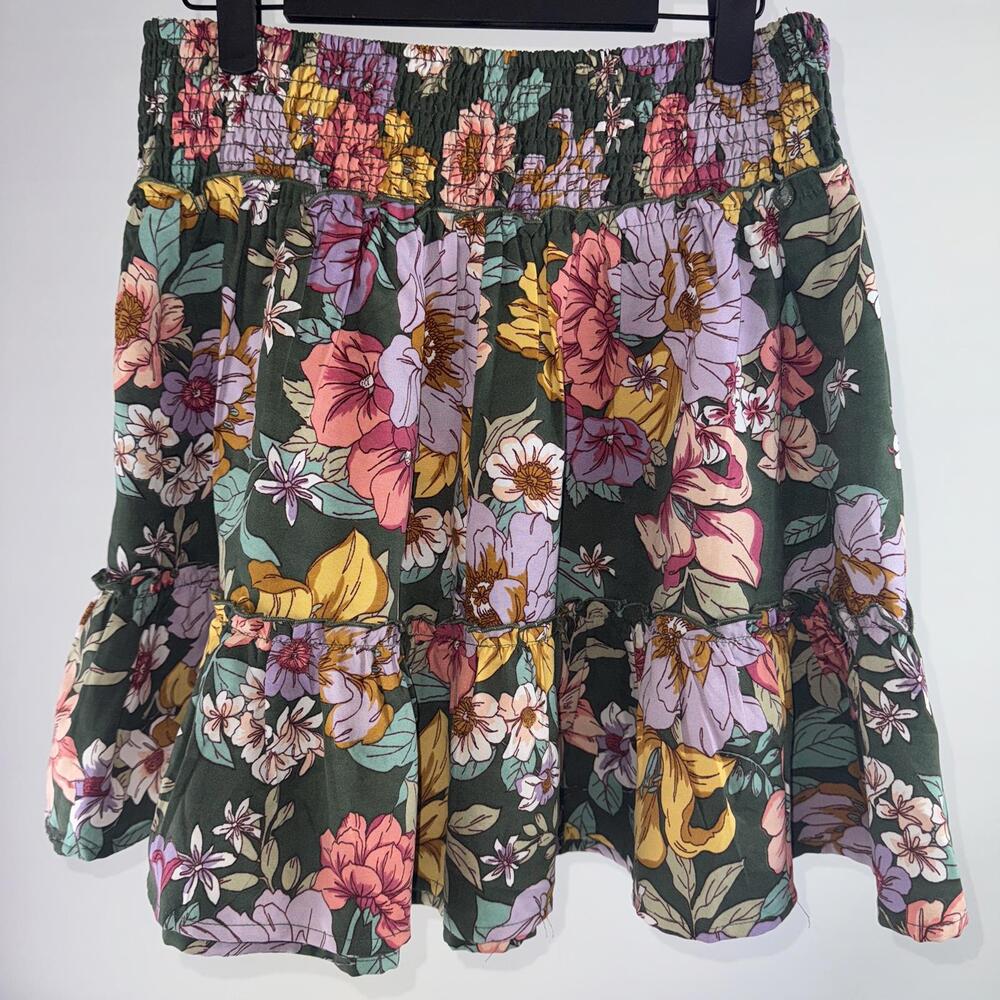 BOG Collective Floral Ruffle Skirt - Size Large - Picture 3 of 7